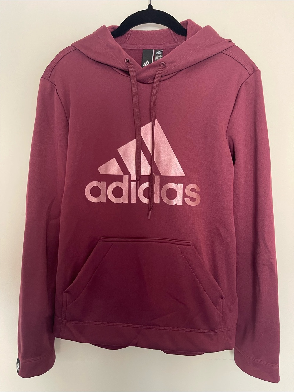 Adidas Burgundy Metallic Logo Hoodie